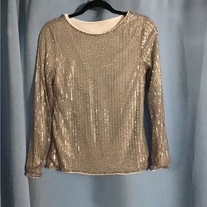 Silver Sequin Women's Top